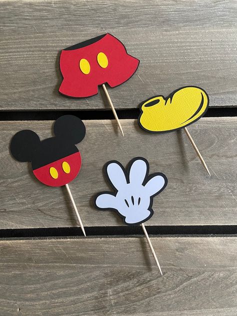 Mickey Birthday Decorations, Oh Toodles Birthday, Oh Toodles, Mickey Cupcakes, Decorate Cupcakes, Mickey Mouse Cupcakes, Ice Cream Set, Birthday Cupcake Toppers, Mickey Birthday