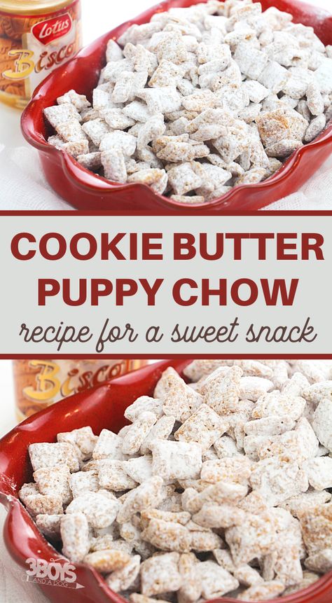 this chex cereal snack recipe is ready to serve in no time Cookie Butter Puppy Chow, Chex Cereal Recipes, Puppy Chow Cookies, Puppy Chow Christmas, Puppy Chow Chex Mix Recipe, Puppy Chow Recipe, Chex Mix Puppy Chow, Chow Recipe, Puppy Chow Recipes