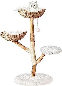 Modern Cat Tree Tower, Wooden Cat Tower, Heavy Duty Cat Trees for Large Cats, Unique Handmade Aesthetic Cat Tree with Real Wood Branches, Luxury Boho Cat Furniture, for Cat Lovers, Large Aesthetic Cat Tree, Modern Cat Tower, Cats Unique, Luxury Cat Tree, Luxury Cat Furniture, Unique Cat Trees, Cat Climbing Tower, Wooden Cat Tree, Luxury Boho