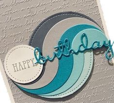 Layered Circles Card, Male Birthday Cards To Make, Layered Circle Cards, Handmade Mens Birthday Cards, Mens Handmade Birthday Cards, Split Circle Cards, Diy Masculine Birthday Cards, Mens Cards Handmade, Simple Handmade Birthday Cards