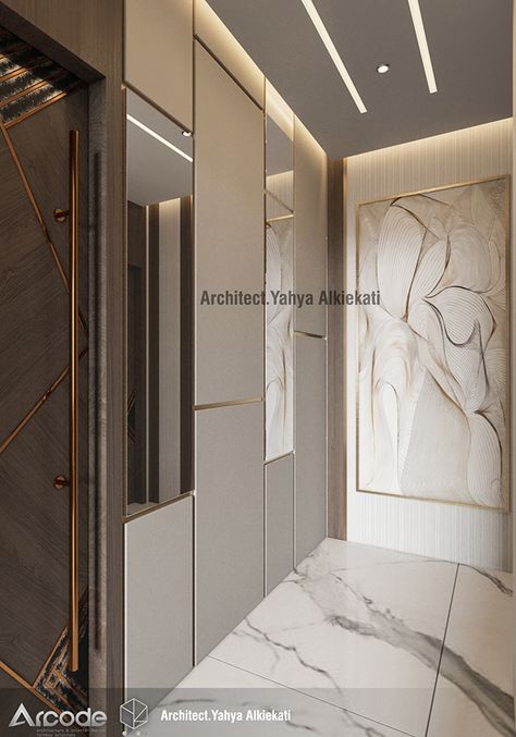 Modern bedroom on Behance Modern Luxury Bedroom, Foyer Design, Hall Design, Bedroom Furniture Design, Wardrobe Design, False Ceiling, Autodesk 3ds Max, Luxurious Bedrooms, Bedroom Diy