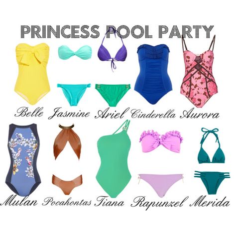 Princess Pool Party. Can I be Belle, Aurora, Mulan, Tiana, and Cinderella? Disney Swimwear For Beach In Summer, Disney Bathing Suit For Women, Disney Princess Pool Party, Disney Swimwear For Summer Beach, Cinderella Swimsuit, Disney Princess Swimsuit Women, Disney Outfits Summer, Green One Piece Swimsuit, Everyday Cosplay