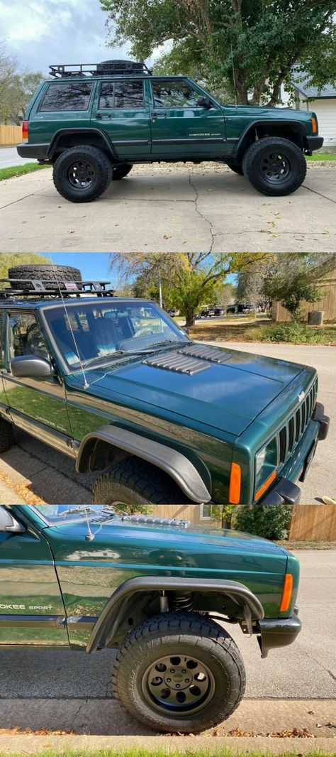 Jeep Lifted, Jeep Cherokee Interior, Modificaciones Jeep Xj, Jeep Cherokee Accessories, Green Jeep, Adventure Van, Vintage Jeep, Car Things, Lifted Jeep