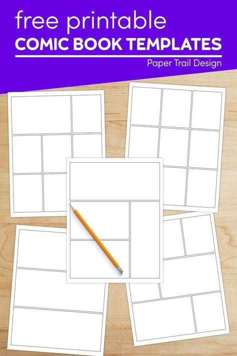 Free printable comic book template sheets to print for a fun indoor activity that promotes writing fluency with your kids but is still fun! Blank Comic Book Pages, Book Pages Printable, Comic Strip Template, Comic Book Paper, Make A Comic Book, Create Your Own Comic, Comic Template, Comic Paper, Paper Trail Design