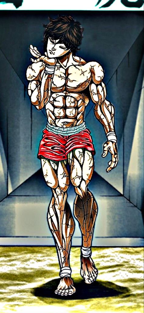 Edited with Alight Baki Hanma Red Shorts, Baki Hanma Physique, Anime Gym Pfp, Anime Physique, Baki Pfp, Gym Pfp, Baki Hanma Wallpaper, Baki Hanma, Baki Aesthetic