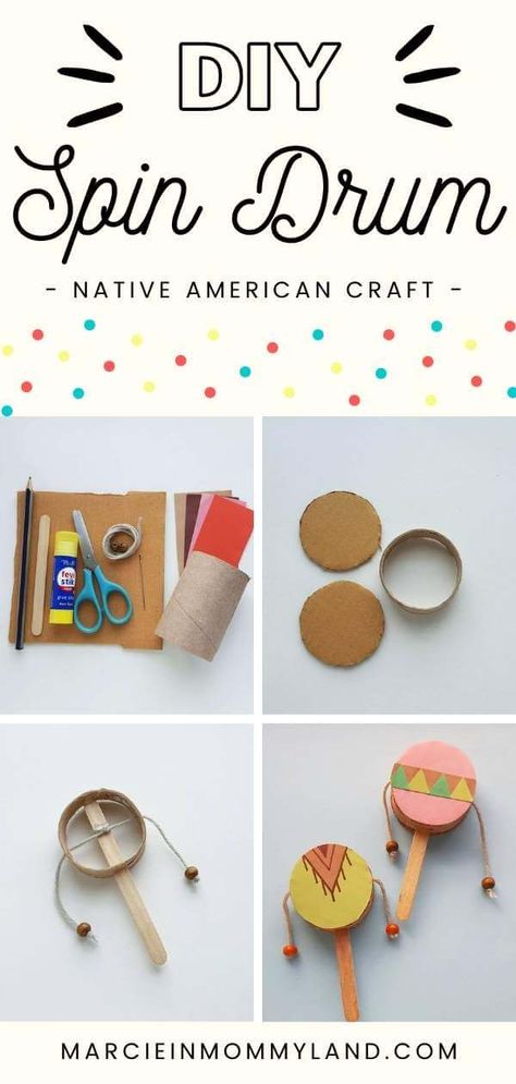 Music Day Crafts For Kids, Pilgrim And Native American Crafts For Preschool, Hand Drum Craft For Kids, Indigenous People Day Crafts For Kids, Multicultural Crafts For Kids, Native American Arts And Crafts For Kids, Native American School Project Ideas, Homemade Drums For Kids, Elementary Age Crafts