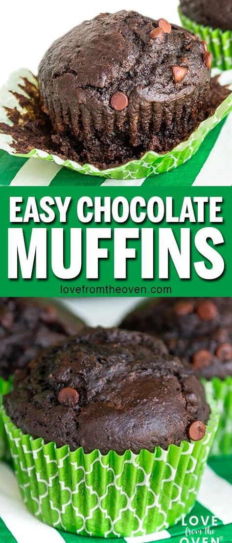 Chocolate Muffin Recipe Easy, Chocolate Muffins Moist, Chocolate Breakfast Muffins, Snack Muffins, Choc Muffins, Breakfast Desserts, Muffins Chocolate, Chocolate Muffin, Simple Muffin Recipe