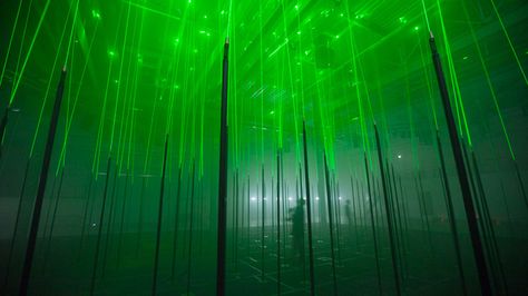 Forest / Marshmallow Laser Feast Illuminated Architecture, Interaktives Design, We Will Rock You, Green Collection, Light Sculpture, Installation Design, Laser Lights, Light Installation, Source Unknown