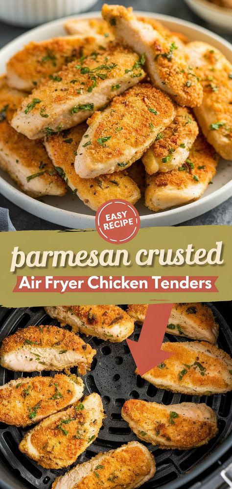 Air Fryer Oven Parmesan-Crusted Chicken Tenders Innsky Air Fryer Oven Recipes, Frigidaire Air Fry Oven Recipes, Fast Easy Air Fryer Recipes, Healthy Air Fryer Recipes Easy, Easy Dinner Recipes Air Fryer, Paleo Air Fryer Recipes, Air Fryer Recipes For Dinner, Air Fryer Meat Recipes, Air Fryer Toaster Oven Recipes