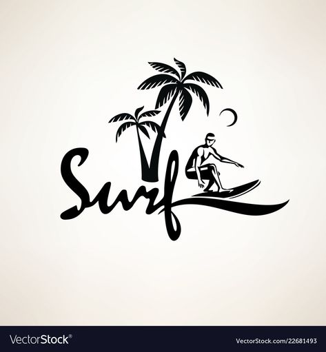 Surf Bali, Surfing Vector, Logo Surf, Surfing Quotes, Tennis Art, Surf Logo, Boys Prints, Summer Trees, Surf Design