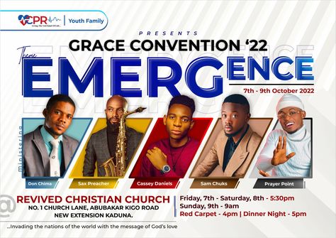 EMERGENCE Church Program Church Program Flyer, Webinar Design, 9th October, Church Poster Design, Family Presents, Church Poster, Church Graphic Design, Guest Speakers, Christian Pictures