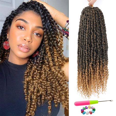 PRICES MAY VARY. ✅NAYOO Passion Twist Hair - 100% Handmade by professional braid stylists(not manufactured). Pre-twisted passion twist braiding hair, no frizz, no chemicals, shedding free, tangle free, curly crochet hair extension for black women. ✅Size & Color - (8 Packs, Passion Twist Hair 18 Inch, T27). Passion twist hair options: 5 size (10inch, 12inch, 14inch, 18inch, 24inch), 5 colors available (1B,#2,#4,T27,T30). Weight: 50g/pack, 12 strands per pack. Usually 8 pack is enough for a head. Passion Twist Crochet, Passion Twist Hair, Spring Twist Hair, Synthetic Braiding Hair, Passion Twists, Twisted Hair, Braiding Hair Extensions, Curly Crochet Hair Styles, Hair Crochet