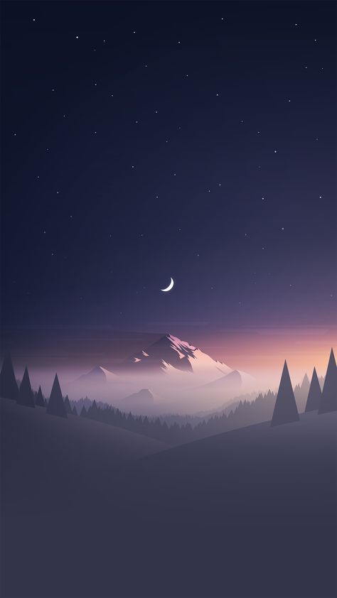 Minimalist Tablet Wallpapers - Top Free Minimalist Tablet Backgrounds - WallpaperAccess The Night Sky, Night Sky, Trees, Moon, Wallpapers, Iphone, Stars, Art