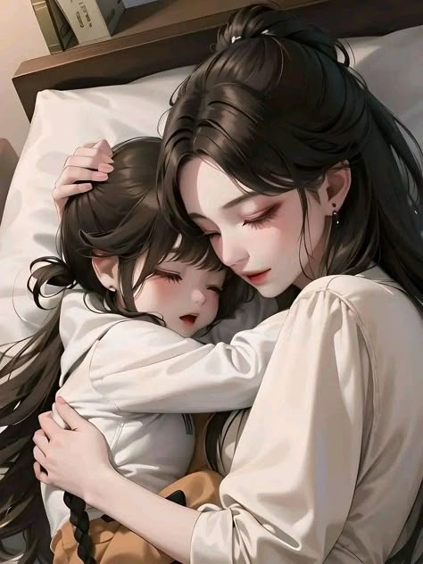 Mom And Daughter Anime, Family Anime Art, Sisters Anime, Digital Art Couple, Anime Mom, Corporate Life, Anime Sisters, Romantic Anime Couples, Mom Art