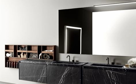 Bathroom Models, Italian Bathroom Design, Italian Bathroom, Absolute Black Granite, Bathroom Model, Furniture Free, Interior D, Bathroom Collections, Minimalist Bathroom