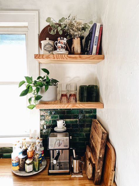 Home Coffee Stations, Coffee Nook, Coffee Bar Home, Apartment Aesthetic, Coffee Corner, Moroccan Tile, Apartment Decor Inspiration, Dream Apartment, Coffee Station