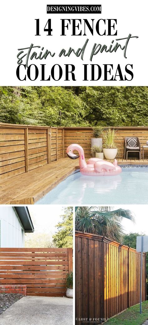 Fence Color Ideas, Cedar Fence Stain, Exterior Wood Stain Colors, Painted Wood Fence, Staining Wood Fence, Outdoor Wood Stain, Exterior Stain Colors, Fence Paint Colours, Glam Minimalist