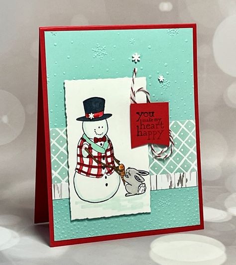 Control Freaks Team Swap Cards - Debbie Henderson, Stampin' Up! Demonstrator Snowman Hugs Stampin Up Cards, Stampin Up Snowman Hugs, Control Freaks, 15 Year Anniversary, Christmas Friends, Snowman Cards, Favor Packaging, Merry Christmas Card, Card Kits