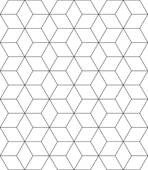 Free Tessellation Patterns to Print | Block Tessellation | ClipArt ETC Tattoo Wade, Pattern Block Templates, Paper Quilts, Tessellation Patterns, Boro Sashiko, Hand Piecing, Hand Quilting Patterns, Tattoo Patterns, Sashiko Pattern