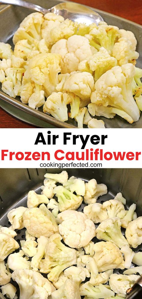 The air fryer is perfect for cooking some frozen cauliflower to perfection. Christmas Cauliflower, Air Fryer Recipes Healthy Low Carb, Air Fryer Cauliflower, Frozen Cauliflower, Dinners Easy, Air Fryer Oven Recipes, Air Fry Recipes, Low Carb Sides, Low Carb Side Dishes