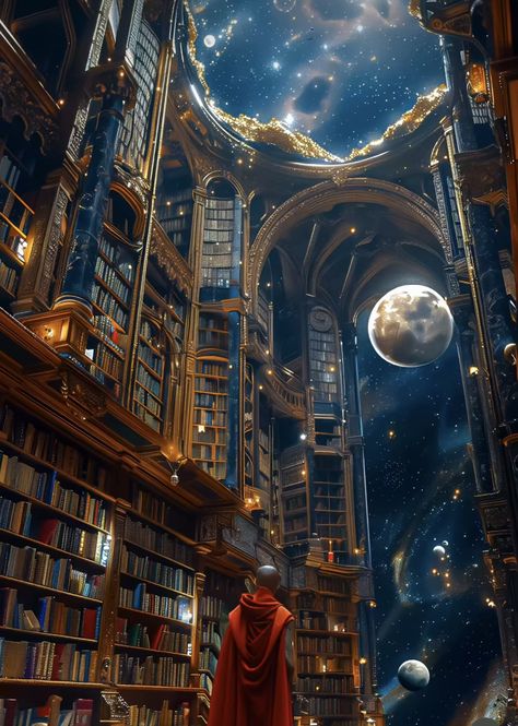 Rich Living, Fantasy City, Library Design, Library Books, Ravenclaw, Bookshelves, Luxury Homes, Architecture Design, Fantasy Art