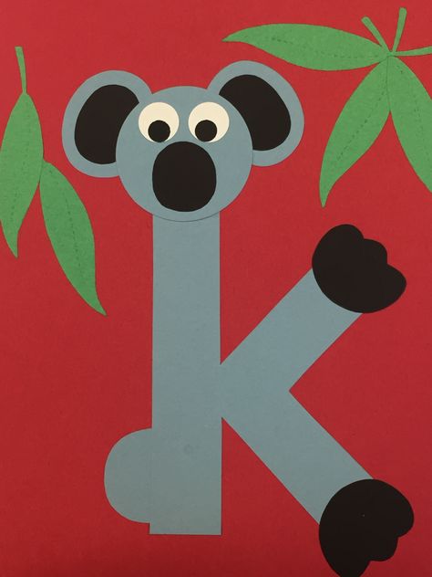 Lowercase H Craft, K Is For Craft, K Crafts For Preschoolers, Letter K Crafts For Preschoolers, Letter K Craft, K Is For Koala, Fish Crafts Preschool, Letter K Crafts, Preschool Creative Art