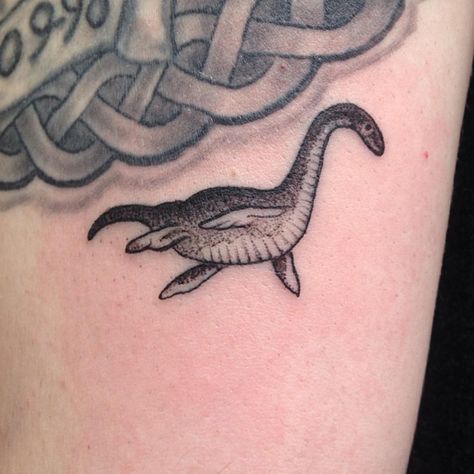 It's NESSIE! Run for the hills! Thank you so much, James. I hope the granny shop was open for you ✨🐑🤘#nessietattoo #lochnessmonster… Nessie Tattoo Loch Ness Monster, Cryptid Tattoo Ideas, Cryptid Tattoos, Loch Ness Monster Tattoo, Nessie Tattoo, Cryptid Tattoo, Tattoo 2022, Wildlife Tattoo, Monster Tattoo