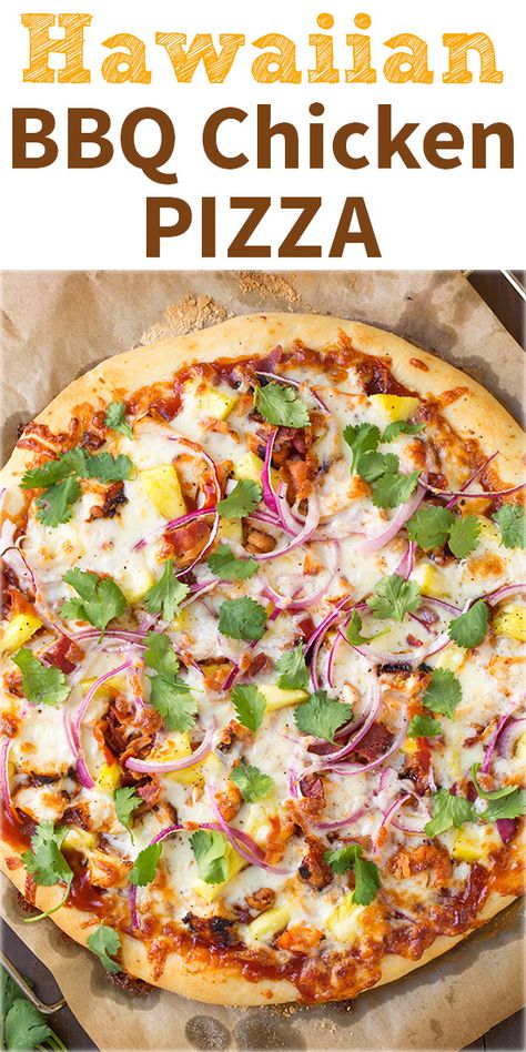 Hawaiian Bbq Chicken Pizza, Hawaiian Chicken Pizza, Hawaiian Bbq Chicken, Barbecue Chicken Pizza, Barbecue Chicken Recipe, Chicken Pizza Recipes, Chicken Fresh, Hawaiian Bbq, Bbq Pizza