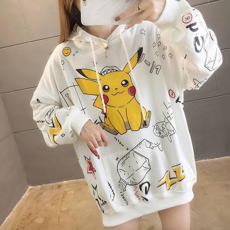 Vendor: spreepicky Type: Hoodie Price: 42.99 - 43.99 (12 variants) SPECIFICATIONS Material: COTTON Material: Polyester Sleeve Style: Regular Hooded: Yes Origin: CN(Origin) Season: Spring/Autumn Style: Casual Item Type: Hoodies Sleeve Length(cm): Full Thickness: Thick （Winter) Type: Pullovers Gender: WOMEN Pattern Type: Cartoon Clothing Length: Regular Age: Ages 18-35 Years Old Collar: Hooded Pikachu Hoodie, Harajuku Hoodie, Estilo Harajuku, Dark Academia Clothing, Y2k Aesthetic Fashion, Cartoon Clothing, Harajuku Outfits, Kawaii Dress, Pokemon Pikachu