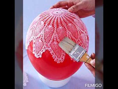 Easy DIY with balloon and thread yarn. - YouTube Yarn Balloon, String Balloons, Carillons Diy, Diy Osterschmuck, Easy Easter Decorations, Easter Tree Decorations, Easter Decorations Kids, Easter Decorations Christian, Home Diy Projects