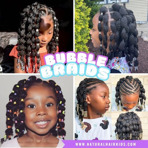 It’s #featurefriday! If you haven’t guessed already, we’ve been loving #bubblebraids! Not only are they easy to style, they also last long and look adorable. Check out our favorite bubble braid hairstyles of the week. #naturalhairkids #naturalhairblogger #kidshairstyles #protectivestyles Bubble Braid Hairstyles Kids, How To Bubble Braid, Bubble Hairstyle, Braids For Black Kids, Bubble Braid Hairstyles, Children Hairstyles, Bubble Braid, 4b Hair, Kid Hair