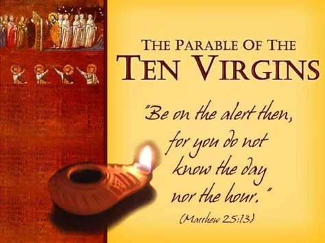 Parable of the Ten Virgins.  The Parable.  Description of real life in the church.  “the kingdom of heaven will be…”  Immediate Context:   The Lord Will Come (10 Virgins)   The Lord Will Judge (Talents)  The Lord Will Reward (Sheep & Goats)   Historical Context:   Popularity & Confusion Parable Of The Ten Virgins, Christian Websites, Book Of Matthew, Matthew 25, Blessed Is She, Kingdom Of Heaven, The Lamb, Lord And Savior, Bible Stories