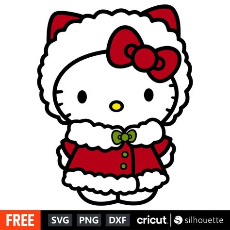 Premium and Free SVG files :) | Download this 💕 FREE SVG 💕 and spread some Joy by hitting that like button! 😊 Get it here: @ovalerysvg These free SVG deals will only... | Instagram Hello Kitty Christmas Svg, Christmas Character Drawing, Hello Kitty Svg Free, Christmas Cute Drawing, Cricut Hello Kitty, Bouquet Toppers, Hello Kitty Navidad, Xmas Characters, Hello Kitty Png