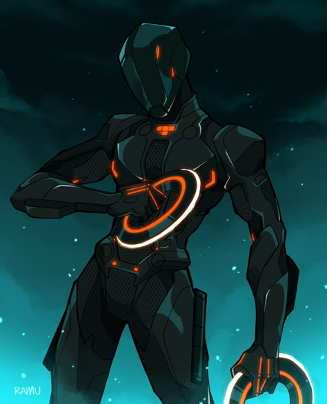 Rinzler Tron, Tron Art, Cyborgs Art, Tron Legacy, Urban Ninja, Tech Wear, Arte Robot, Alien Concept Art, Power Armor