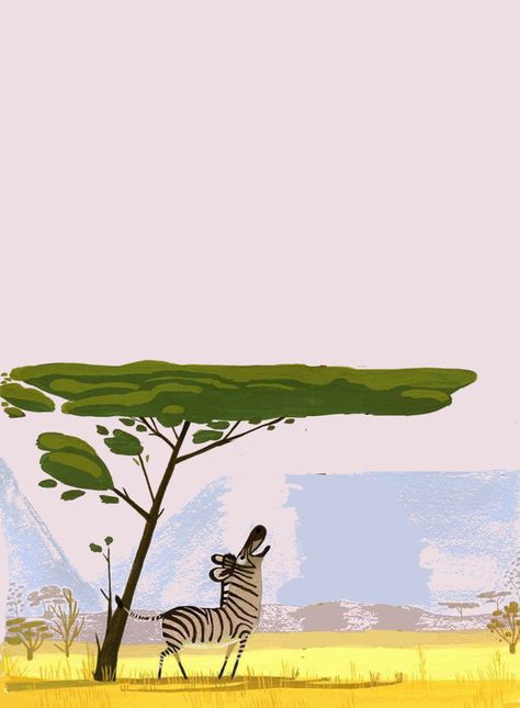 Safari Landscape Drawing, Savannah Illustration, Safari Poster, Murals Ideas, Child Draw, Pastels Art, African Savannah, Zebra Crossing, School Murals