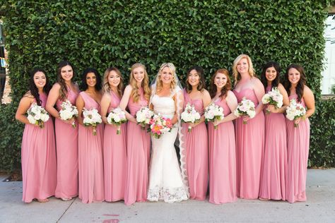 Rose Pink Bridesmaid Dresses, Pink Bridal Party, Pink Wedding Centerpieces, Infinity Dress Bridesmaid, Carnation Pink, Dusty Rose Wedding, Bridal Bridesmaid Dresses, Pink Bridesmaid Dresses, Bridesmaid Dress Colors