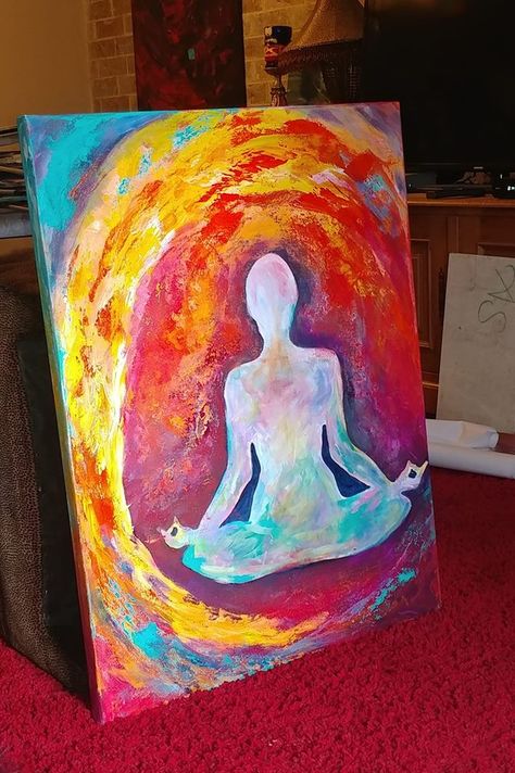 Zen art! by Liz Taylor Ball Zen Painting Ideas, Chakras Painting, Spiritual Art Painting, Chakra Painting, Modern Art Canvas Painting, Zen Painting, Basic Painting, Black Canvas Paintings, Liz Taylor