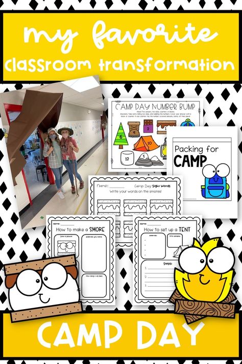 I love planning classroom transformations! Check out my blog post all about a camping classroom transformation! Camp Day at school can be a great way to review standards and engage students in the learning process! camp day at school, camping classroom theme, camping classroom transformation Camp Day At School, Camping Classroom Theme, Camping Room, Camping Classroom, Camping Theme Classroom, Solar Oven, Classroom Transformation, Science Projects For Kids, Theme Days