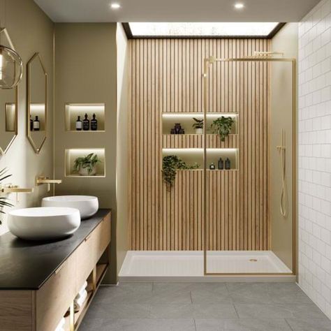 Waterproof Bathroom Wall Panels, Ensuite Ideas, Bathroom Paneling, Small Toilet Room, New House Bathroom, Oak Bathroom, Bathroom Wall Panels, Bathroom Retreat, Shower Wall Panels