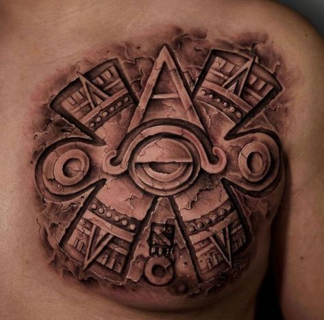 Aztec Eye Tattoo, Aztec Pyramid Tattoo Design, Ollin Aztec Eye Tattoo, Mayan And Aztec Tattoos, Aztec Eye Symbol, Ollin Aztec Tattoo, Aztec Coin Tattoo, Aztec Sleeve, Aztec Tattoos Sleeve