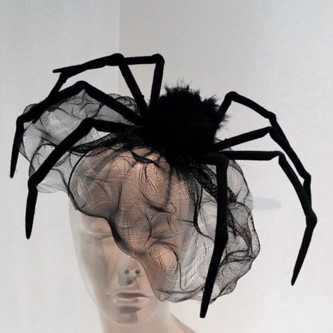 Spider Hat, Spider Headband, Moldes Halloween, Spider Costume, Black Fascinator, Diy Kostüm, Hallowen Costume, Adornos Halloween, Headband Black