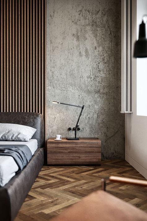 Minimalist Industrial Interior Design, Industrial Chic Bedroom, Industrial Bedrooms, Industrial Minimalist Interior, Industrial Bedroom Design, Industrial Style Bedroom, Industrial Home Design, Loft Interior Design, Industrial Style Decor