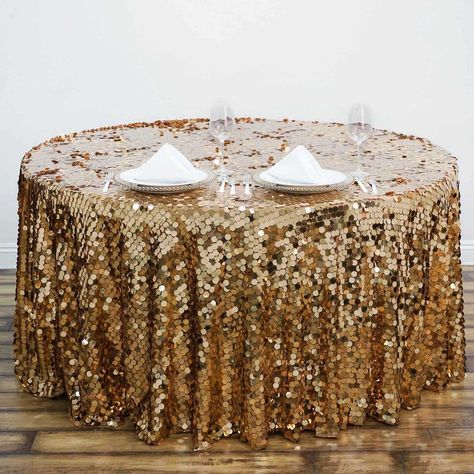 Champagne Sequin Tablecloth, Sequin Tablecloth Wedding, 120 Round Tablecloth, Party Champagne, Sequin Tablecloth, Great Gatsby Party, Champagne Party, Bridal Table, Banquet Party