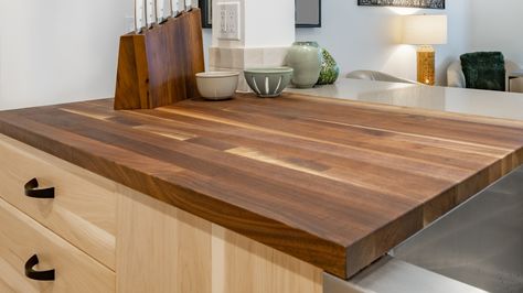 How To Seal Butcher Block Countertops, Butcher Block Sealer, Install Butcher Block Countertops, Popular Window Treatments, Butcher Block Table, Real Milk Paint, Small Patio Design, Butcher Block Counter, Block Table