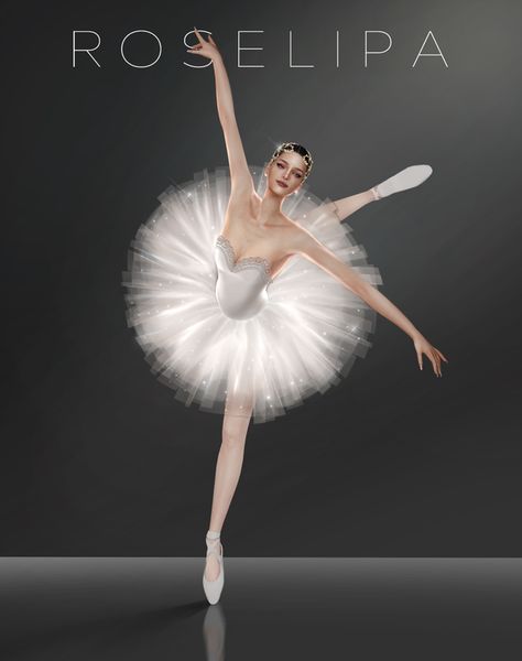 [ROSELIPA] BALLET POSE | ROSELIPA on Patreon Ballet Pose, Ballerina Poses, Dancing Poses, Sims 4 Stories, Sims 4 Patreon, The Sims 4 Skin, Ballerina Costume, Dancer Pose, The Sims 4 Packs