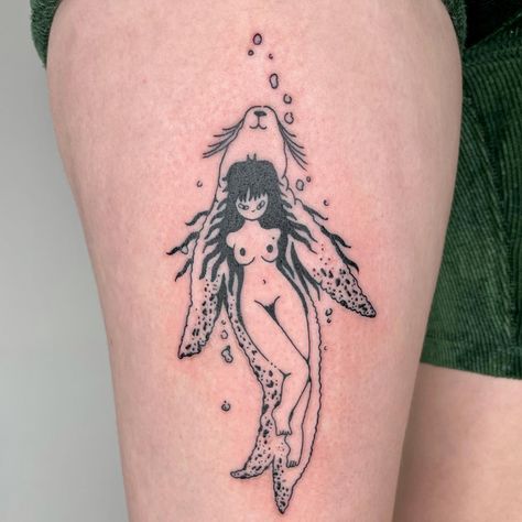 👹gombas👹 on Instagram: “do you identify as more of a 🩸knight🩸or a 💧selkie💧?? scroll to see both of these very powerful tattoos from today, thanks catherine and…” Selkie Tattoo, Powerful Tattoos, Mermaid Tattoo, Deathly Hallows Tattoo, Dreamcatcher Tattoo, Triangle Tattoo, Tatting, Tattoo Ideas, Tattoos