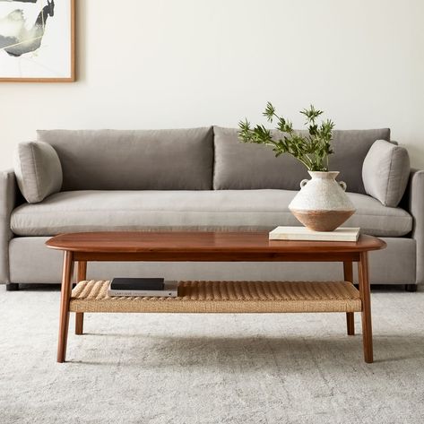 Chadwick Mid-Century Cool Walnut Rectangle Coffee Table | West Elm Meja Sofa, West Elm Coffee Table, Aluminum Coffee Table, Solid Coffee Table, Mid Century Coffee Table, Coffee Table Rectangle, Coffee Table Styling, Coffee Table Square, Modern Furniture Living Room