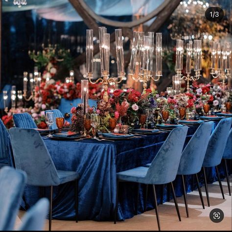 Velvet Wedding Decor, Blue Velvet Wedding, Ski Wedding, Romantic Wedding Centerpieces, Velvet Decor, Velvet Wedding, Wedding Lookbook, Simple Wedding Decorations, Peacock Theme