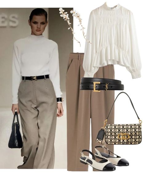 Timeless elegance with a bit of contemporary flair: left 1999-inspired Hermès chic. Such a forever chic outfit. Hermes Clothes, Outfit Polyvore, Chic Outfit, Office Style, Clothing Ideas, Office Fashion, Fit Inspo, Elegant Outfit, Daily Workout