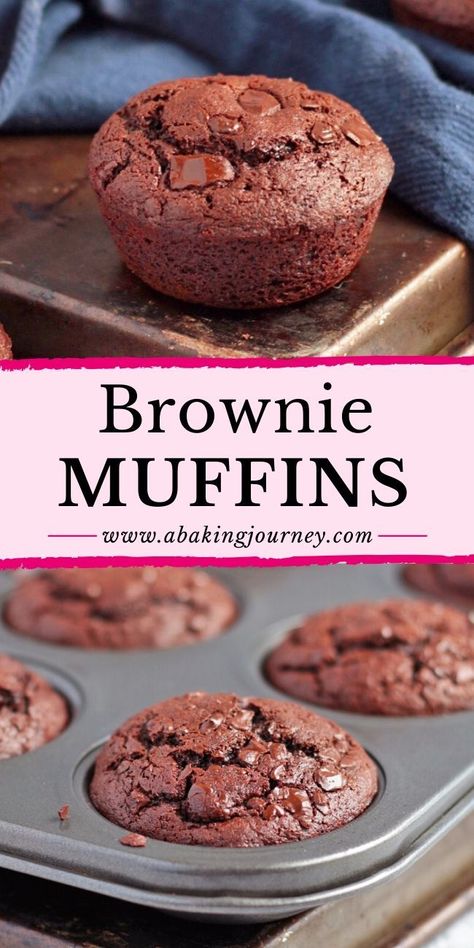 Best Chocolate Muffins, Double Chocolate Muffin Recipe, Muffins From Scratch, Bolo Red Velvet, Brownie Muffins, Chocolate Muffin Recipe, Chocolate Muffin, Double Chocolate Brownies, Double Chocolate Muffins